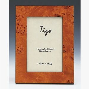 NWT Tizo Burl Wood Photo Frame 5x7 Italian Handcrafted